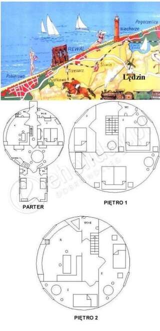 Дома для отпуска Windmill vacation home in Ledzin near Baltic Sea Нехоже Six-Bedroom House (mill)-44